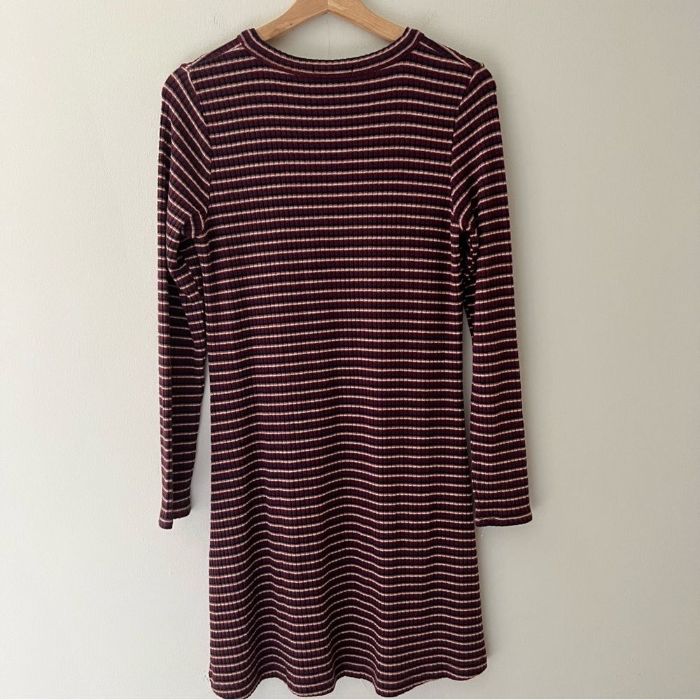 American Eagle Henley Dress Ribbed Striped Y2K Size Medium - Picture 3 of 6